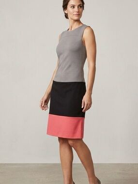 Diane Von Furstenberg Sharby Colorblock Sheath Dress Taupe Size 6 Quiet Luxury